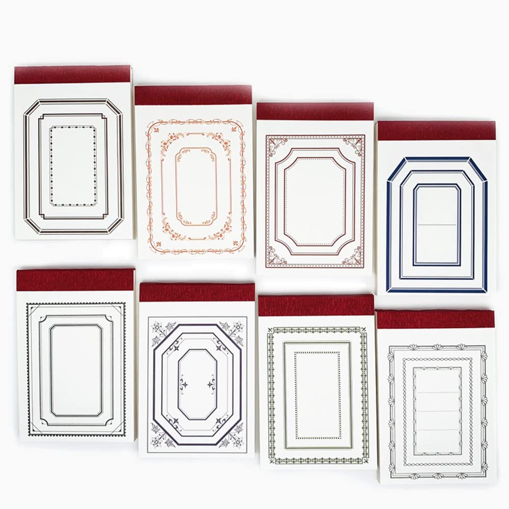 8Pack 400Sheet Retro Material Paper Note Series Creative Decorative Base Paper for DIY Decoupage Junk journal Scrapbooks Supplies