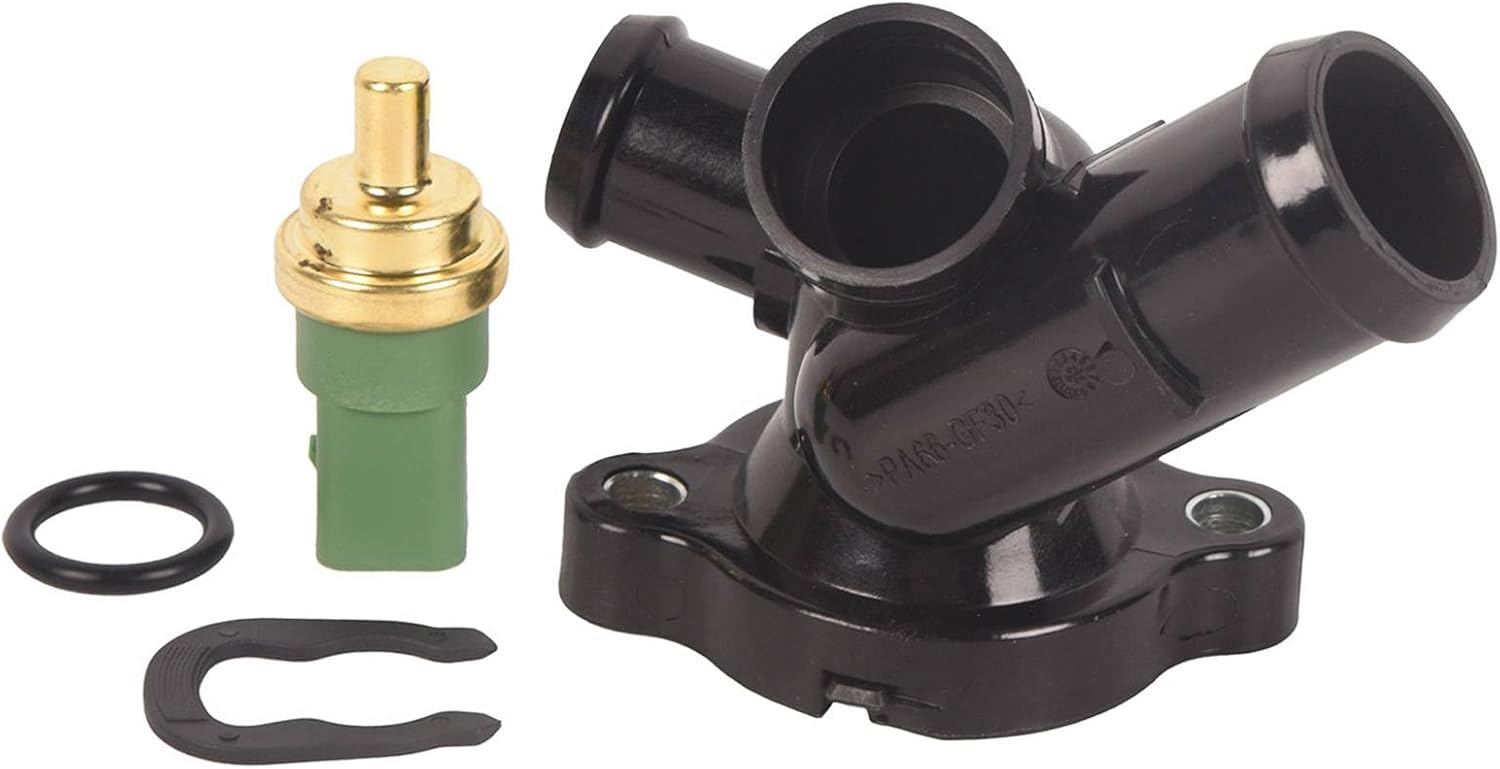 Coolant Hose Flange w/Sensor for Volkswagen Jetta 2005-2014; for Volkswagen Beetle 2006-2010, 2012-2014; for Volkswagen Golf 2010-2014 Replace for 07K121133E,07K-121-133-E,1470096,SK9026131