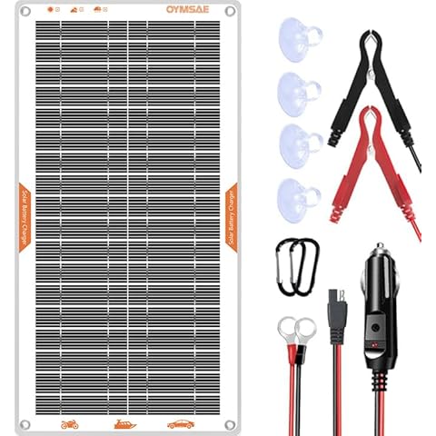 OYMSAE 10W Solar Car Battery Charger Portable 12V Trickle Battery Charger & Maintainer Waterproof Solar Panel for Car Boat Automotive RV Cover