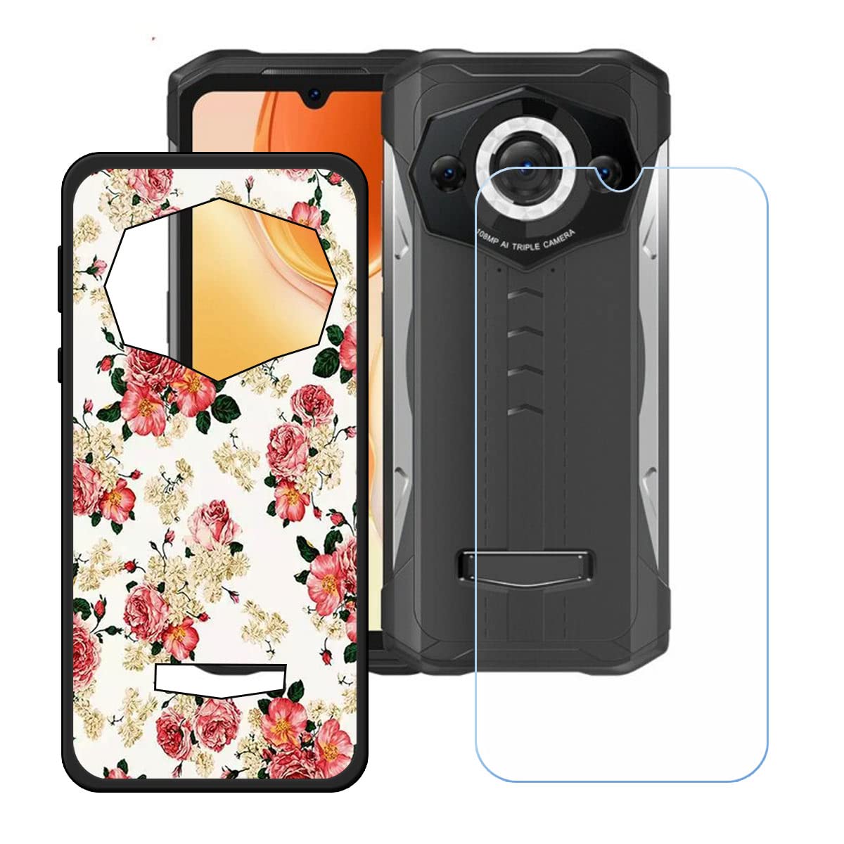 Custodia per Doogee S99 PRO, Silicone Case Sottile Cover TPU Caso Morbido Copertura + Pellicola Protettiva in Vetro Temperato per Doogee S99 PRO (6,3) - KE77