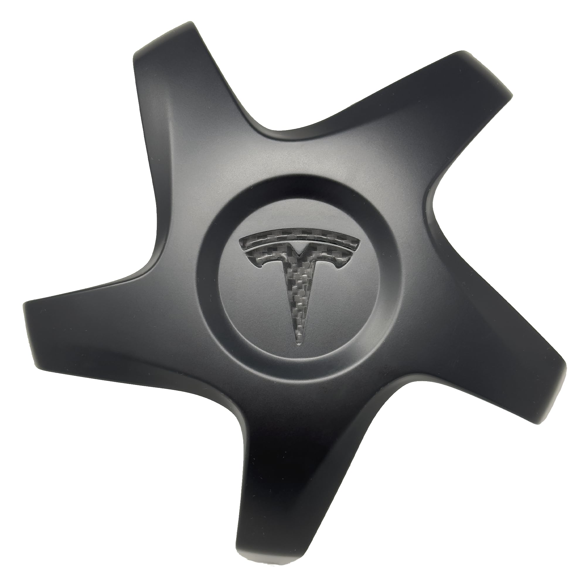 Wheel Logo Decal Overlay Stickers for Tesla Refresh (Highland) Model 3 Performance (2024 to Current), 20-in Warp, 5-pc Set (Carbon Fiber)