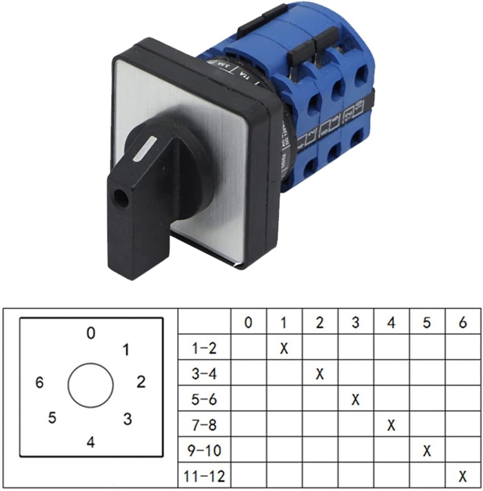 Interrupteur rotatif LW28-10 inverseur de came à 4 bornes pour tableau électrique