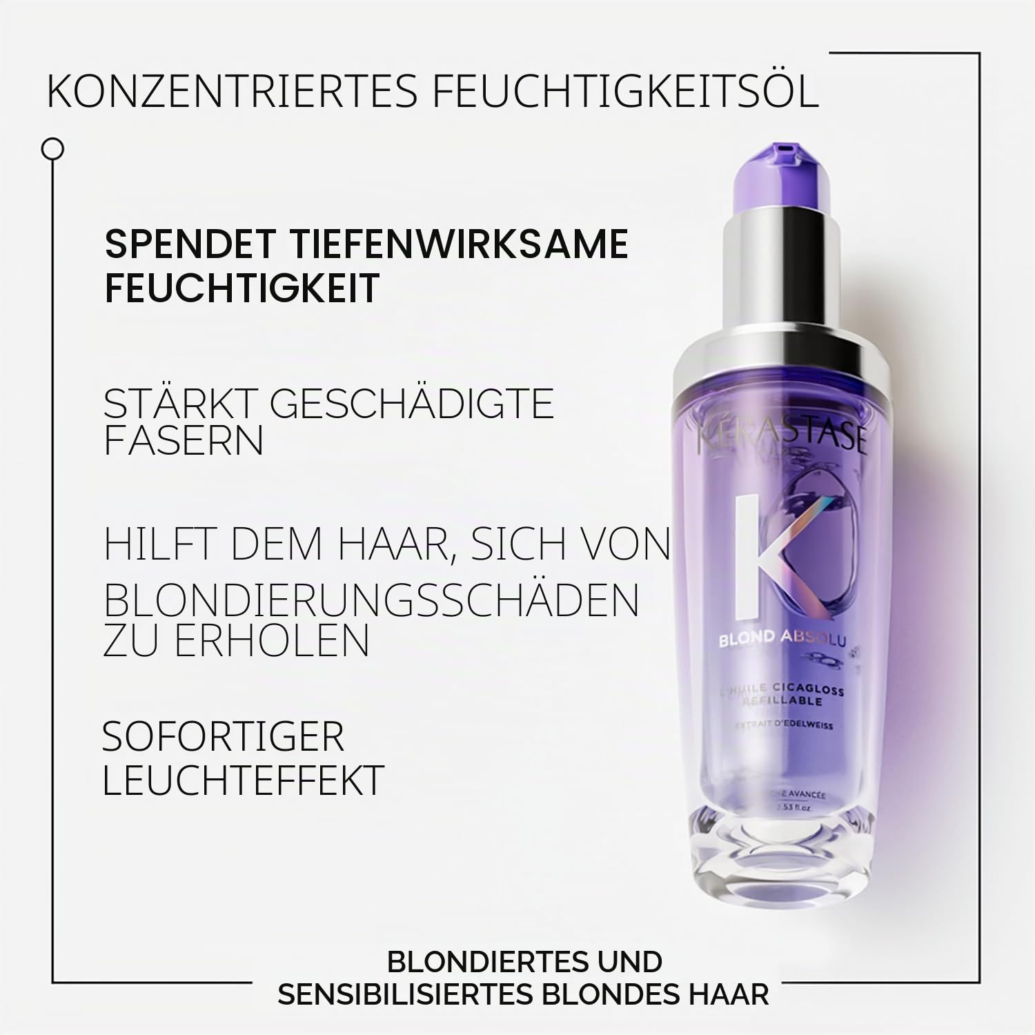 Blond Absolu Intensives Haaröl, leuchtend, nachfüllbar, für blondes Haar, 75 ml