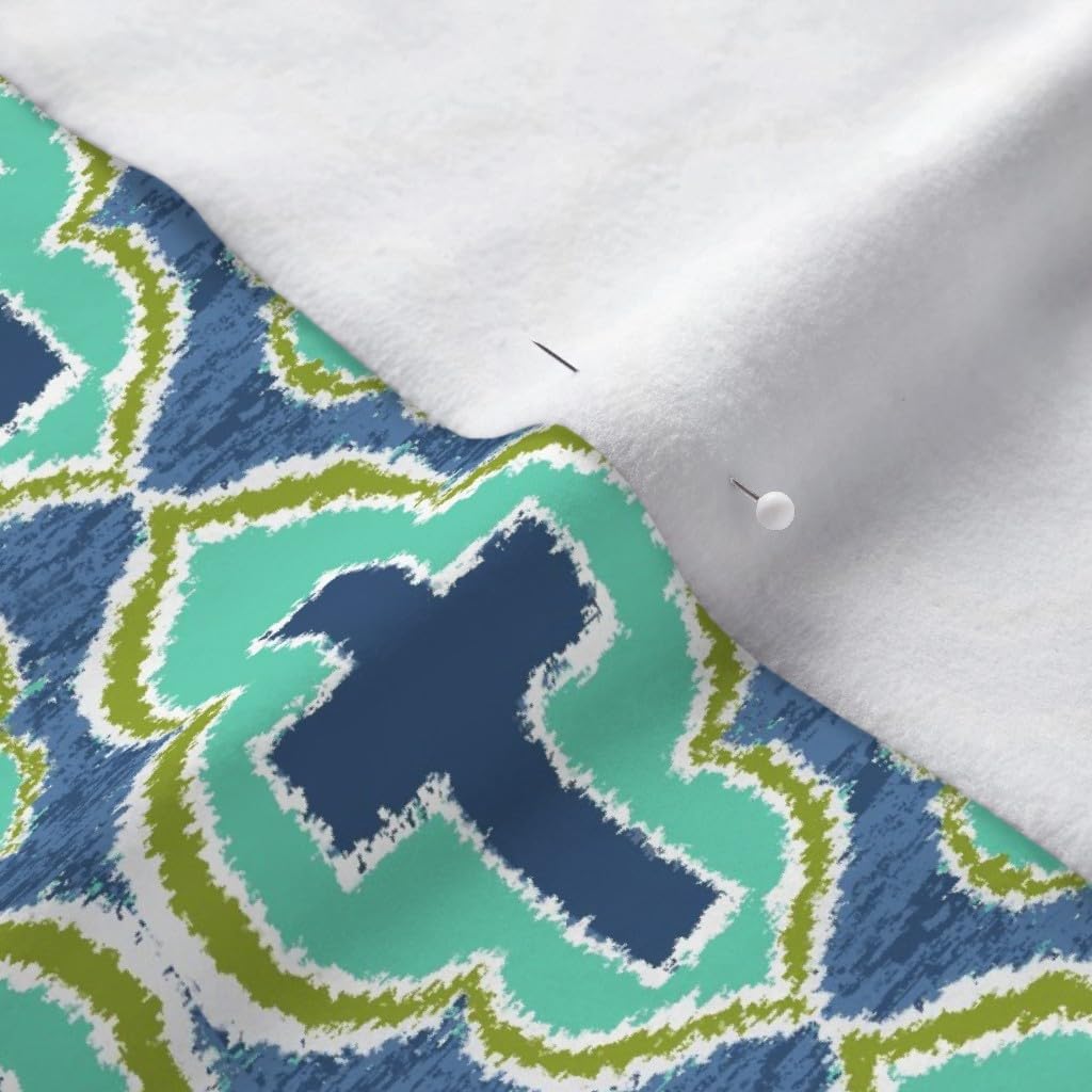 Spoonflower Fabric - Christian Cross Blue Green Bible Church Printed on Polartec(R) Fleece Fabric by The Yard - Sewing Blankets Loungewear and No-Sew Projects