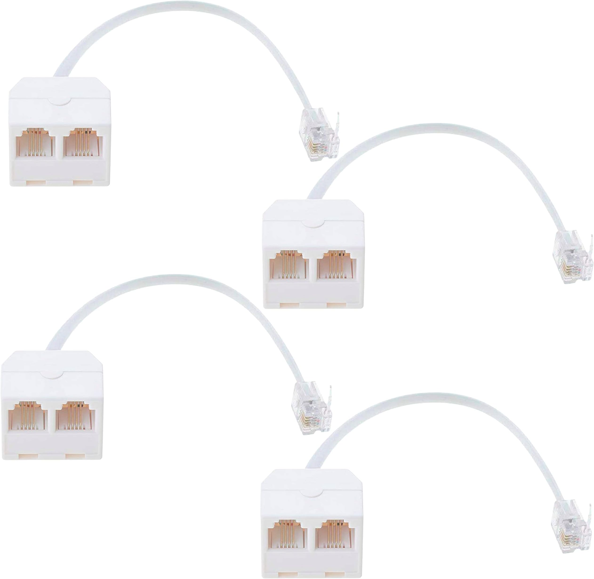 Adaptateur Téléphone Fixe Avec Répartiteur RJ11 6P4C - Câble 10cm, Partage D'appel Pour Box - Pour Maison Et Bureau