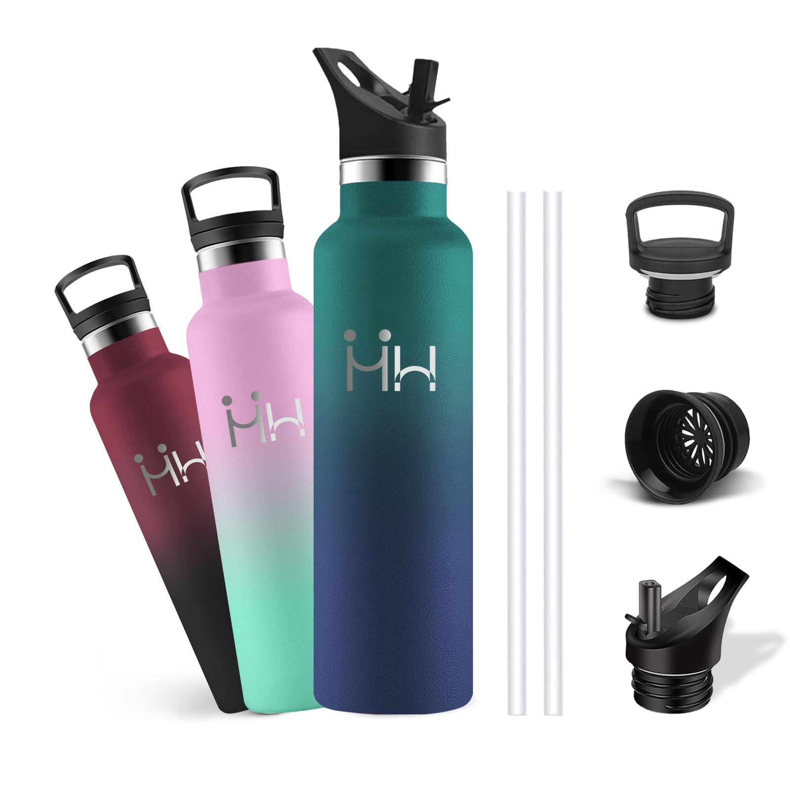 Mujigaga 750ml Water Bottle, Insulated Water Bottle, BPA Free, Stainless Steel Water Bottles, Leak-Free, Insulated Water Bottle, Easy to Carry, Vacuum Insulated, Water Bottles for Climbing, Running