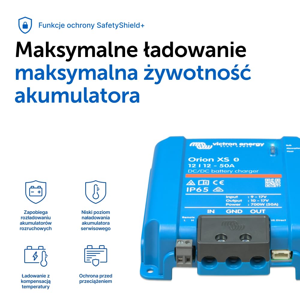 Victron Energy Ładowarka akumulatorów Orion XS 12/12 V 50 A DC-DC z Ulepszeniami EMC