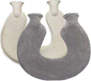 Hot Water Bottle with Cover, U Shaped Proof Fluffy Hot Water Bottle, Refillable Bed Bag for Extra Warmth and Comfort Bag with Lid