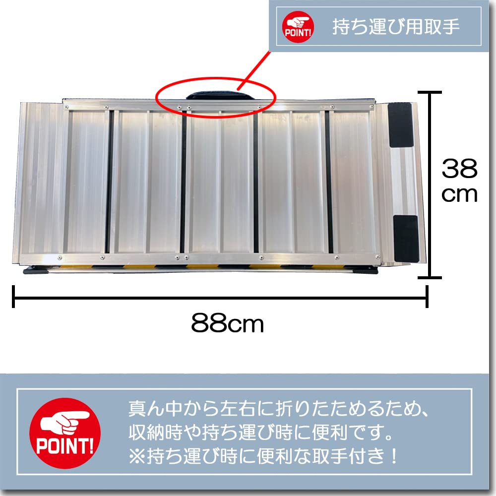 Amazon.co.jp: 【どこでもバリアフリー】簡易設置スロープ【左右折り 