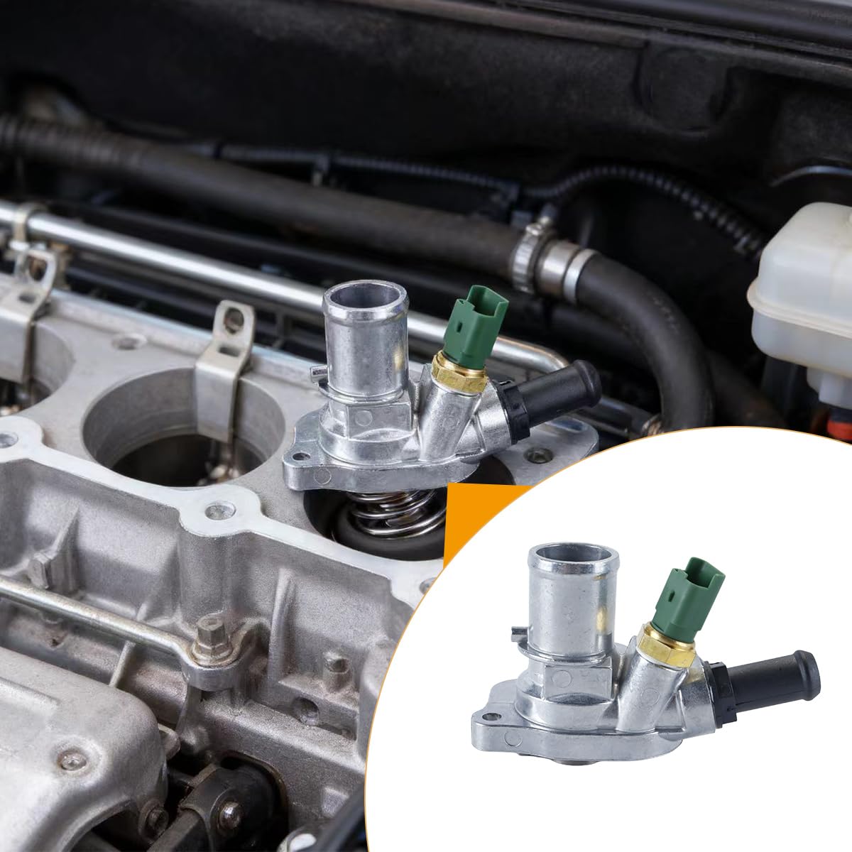 Gruppo Termostato Con Guarnizione Per Fiat Hatchback 500 312 2007-2020 Panda 169 2007-2012 KA RU8 2008-2016 Ypsilon 2009-2020 55202371 9S518575AA 1535448