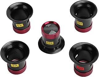 Zerodis アルミニウム合金時計修理拡大ガラスセット5ガラスレンズルーペ拡大器を備えた精密作業用