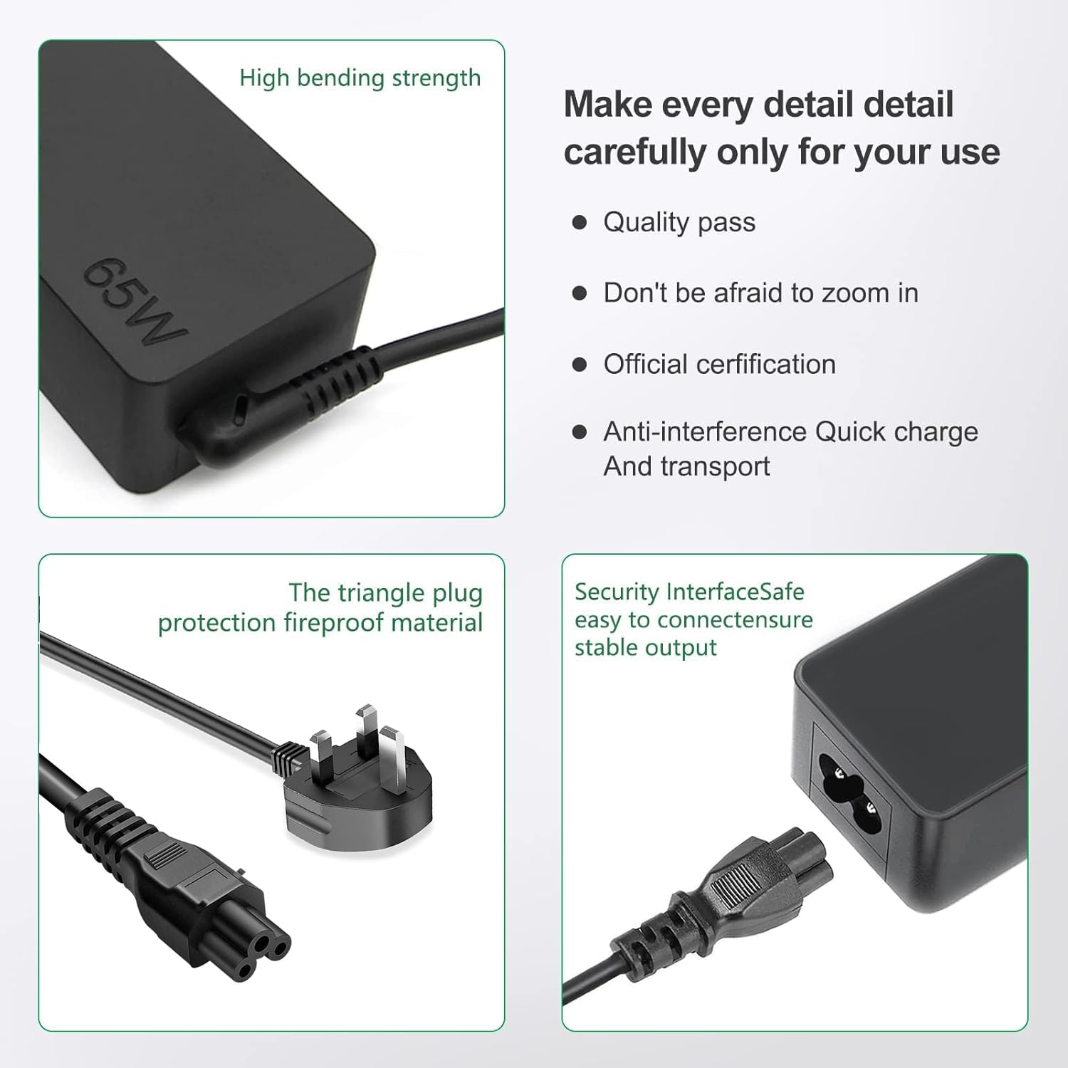 New Slim 65W USB C Laptop Charger for Dell Latitude 5420 5430 5520 5530