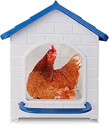 Grande caixa de ninho de galinha, confortável e duradoura de plástico de alta densidade com poleiro, caixa de galinheiro para galinheiras, patos, aves, uso interno ou externo