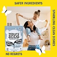 Vista 4 de Molly's Suds Cápsulas para lavavajillas Detergente natural para lavavajillas, corta la grasa y enjuaga limpio (sin residuos) para platos espumosos