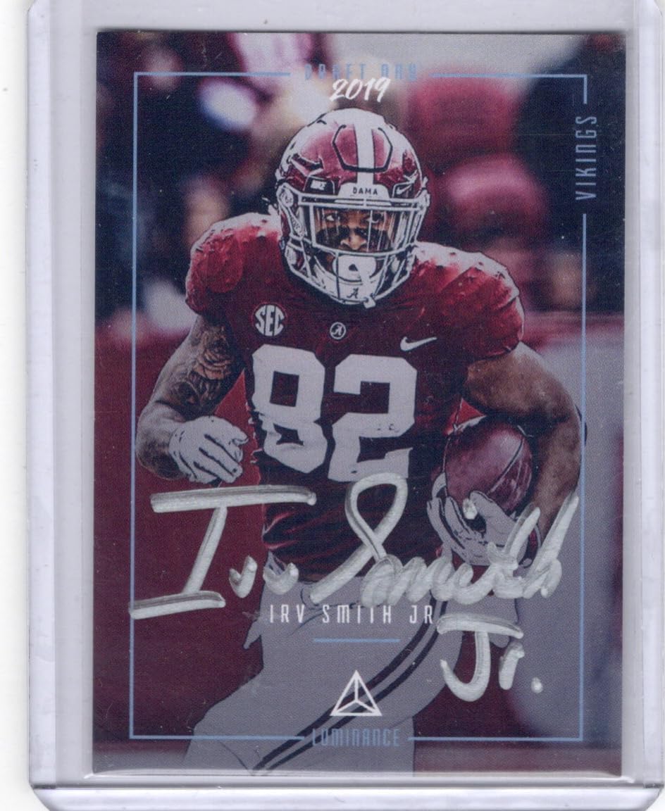 Irv Smith Jr. Autographed Draft Day Parallel Collectible Football Card - 2019 Panini Luminance Football Card #DDS-IS (Vikings)