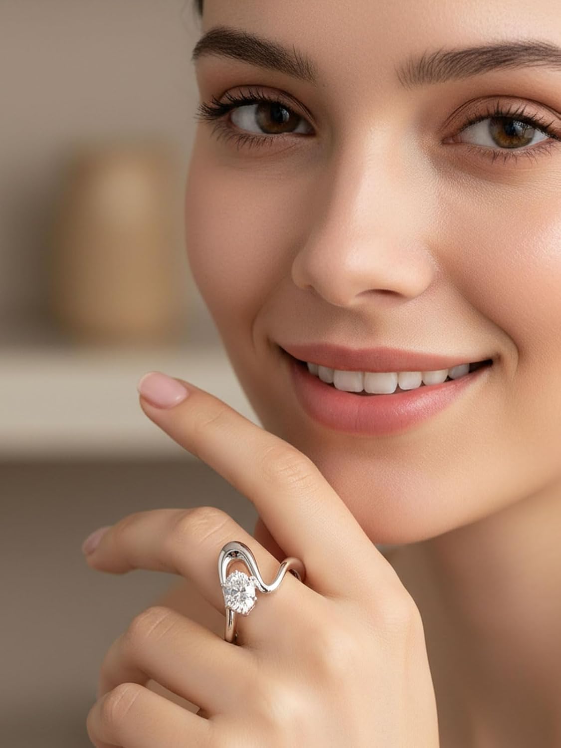 CYW Moissanite Wedding Engagement Promise Ring for Women, Really Authentic Solid 925 Sterling Silver, Birthday Valentines Aniversary Ideal Gift for Her