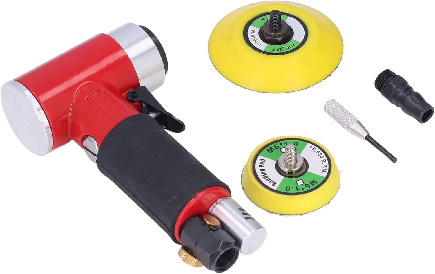 OW - 942 Air Sander Eccentric Pneumatic Grinder, Orbital Hand Sander with 15000rpm Speed, Dual Rotation Sanding Machine for Woodworking Metal Deburring and Auto Polishing