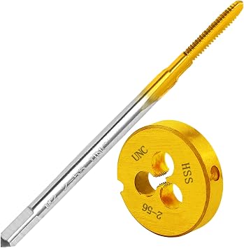 2-56 UNC Tap and Die Set for Metal,M2 HSS Thread Tap and Round Die set