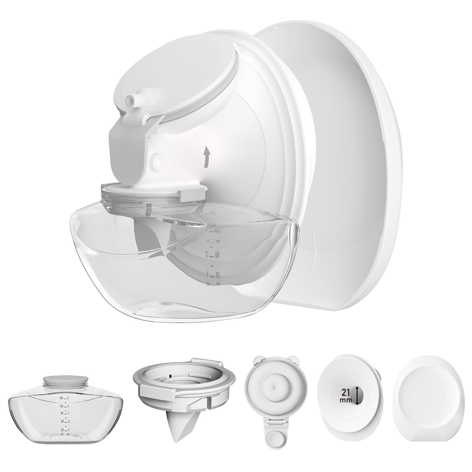 Photo 1 of 1 Pack M9 Full Set Breast Replacement Part for Momcozy Upgraded Mobile Flow | Upgraded M9, Including 24mm Flange, Gray Valve, Gray Diaphragm,Storage Bottle with Lip,Not Original Parts,One Overall-21mm