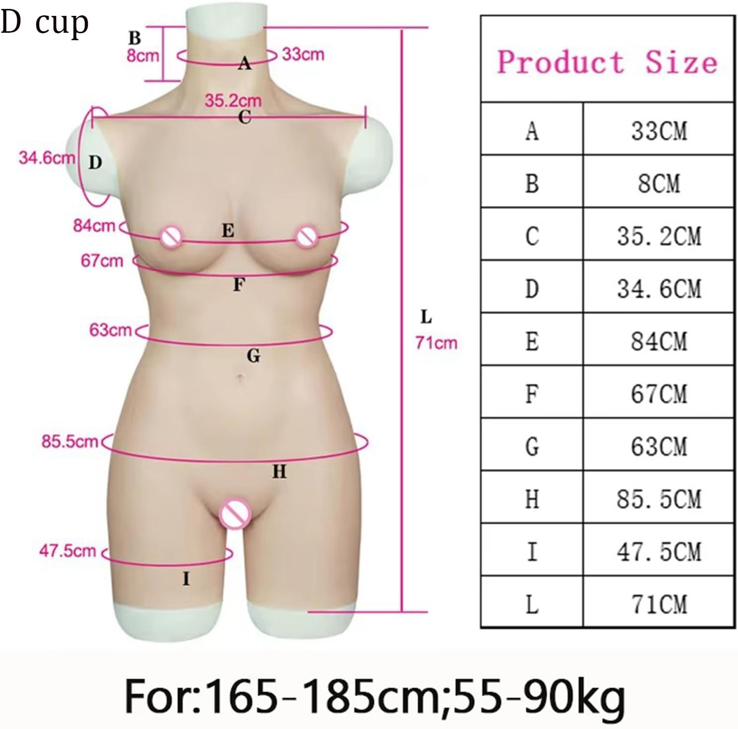 Silicone Breastplate Bodysuit Fake Boobs D Cup Breast Forms Realistic Fake Breasts for Crossdresser Transgender Drag Queen
