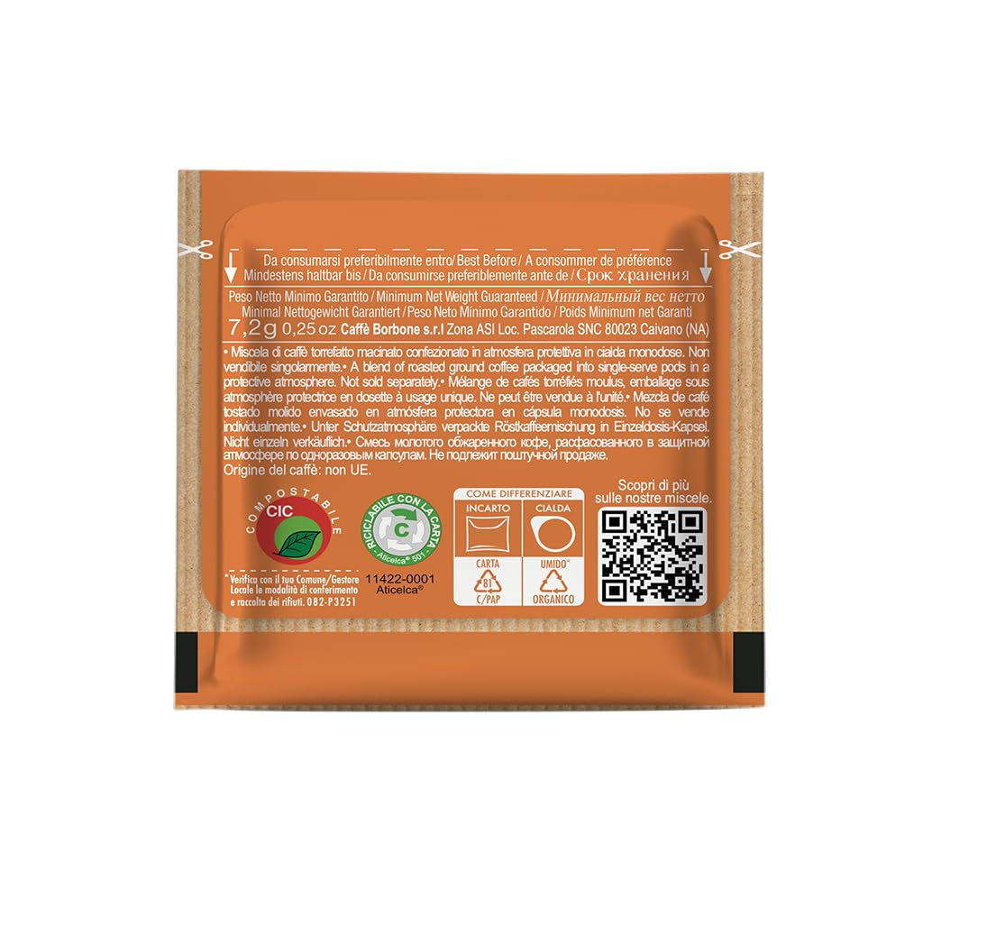 Caffè Borbone Kompostowalna Kapsułka do Kawy Mieszanka Ekskluzywna 170 Saszetek ESE 44 mm
