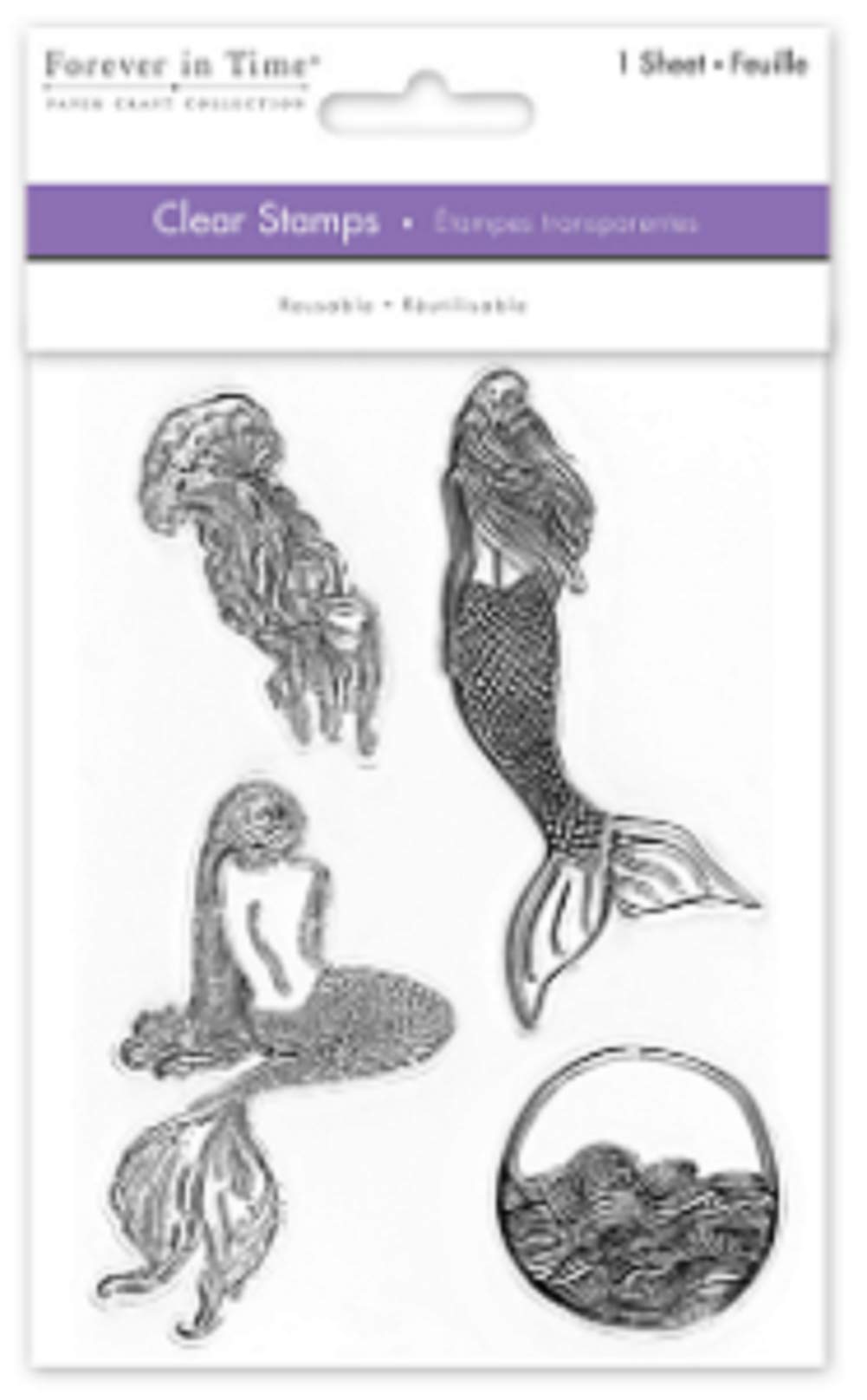 Forever in Time Clear Cling Rubber Stamp Mermaid Set
