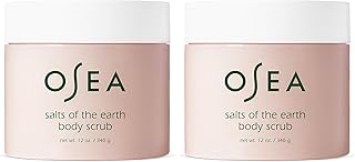 OSEA Salts of the Earth Body Scrub 12 oz - Pink Himalayan Salt Scrub - Gentle Body Exfoliation Skincare - Ideal Spa Gift for Pampering - Clean Beauty & Vegan Body Care (Pack of 2)