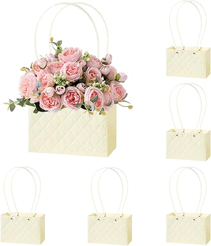 Miniatura 3 de Bolsas de regalo de flores, bolsas de flores para ramos de flores, caja de flores con asa para el día de la madre, día de San Valentín, boda,