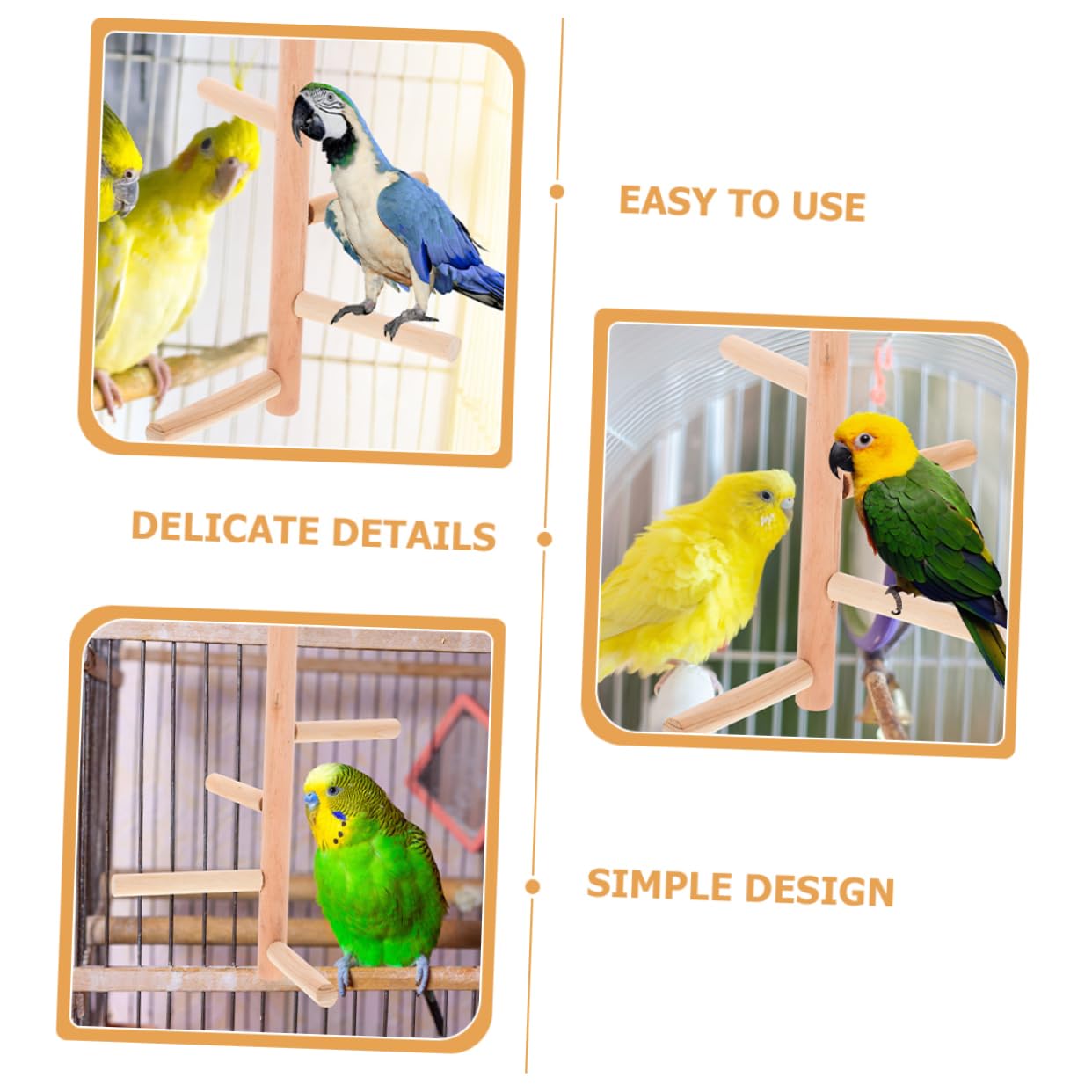HANABASS 10piezas Soporte De Percha para Pájaros De Madera Natural Juguete para Aves Plataforma para Jaula para Periquitos y Loros Fomenta El Ejercicio Diversión