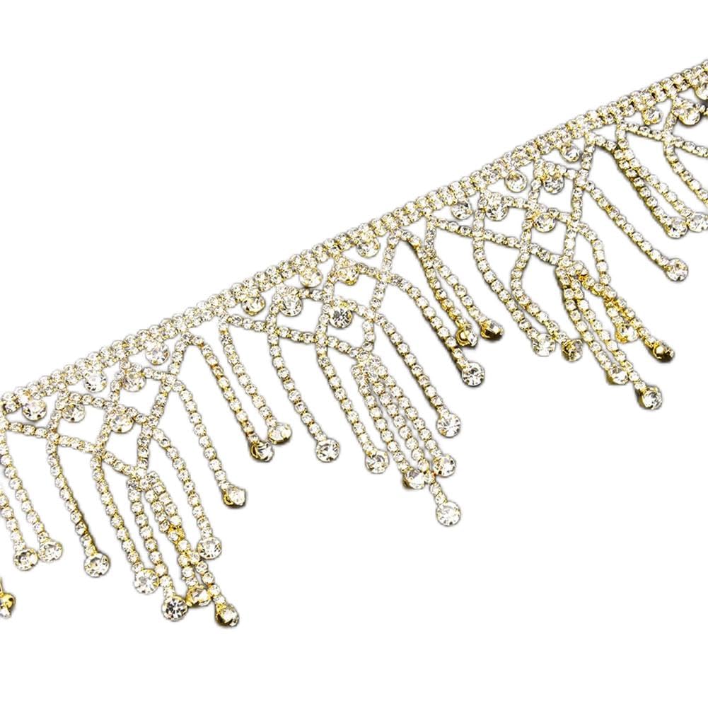 Franges en strass cristal argenté style 4 pour customisation - 7