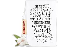 Funny Tea Towels with Sayings: Here's To The Nights We'll Never Remember Decor Dish
