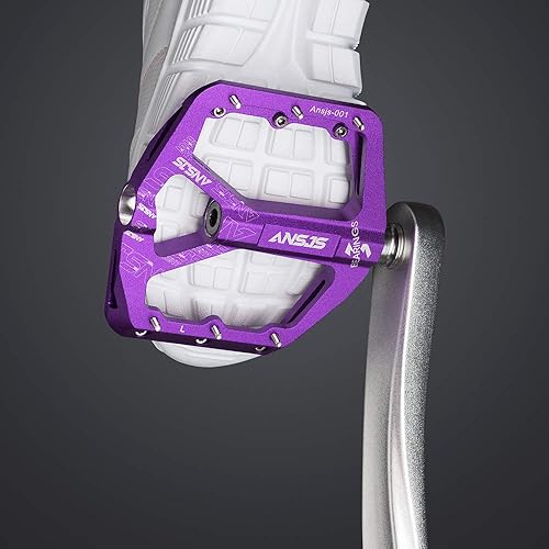 Miniatura 6 de ANSJS - Pedales de bicicleta de montaña, pedales planos de aluminio de 916 pulgadas, plataforma ligera para bicicleta de carretera, montaña, BMX,