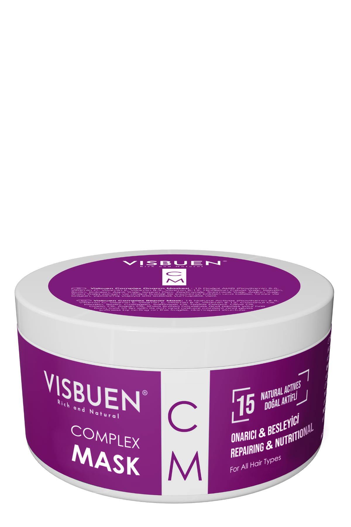Visbuen Complex Onarım Saç Maskesi 15 Doğal Aktifli Besleyici Güçlendirici ve Nemlendirici Bakım Butter