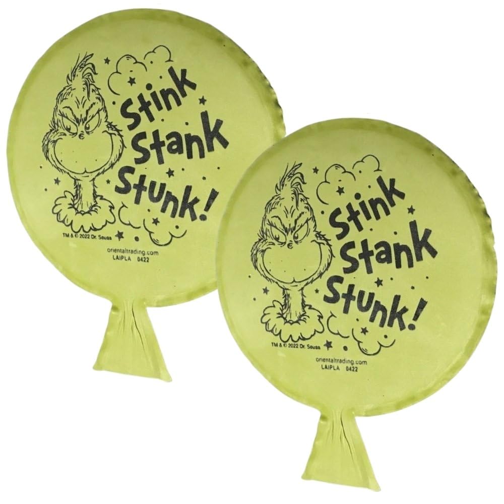 Fun Express Dr. Seuss The Grinch Mini Green Rubber Whoopee Cushion Set, 4