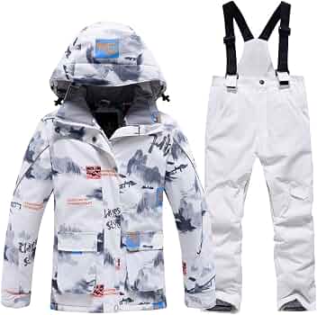 Combinaison De Ski Enfant Fille Et Garçon Amur Leopard - Ensemble 2pcs Veste Capuche + Pantalon Imperméable