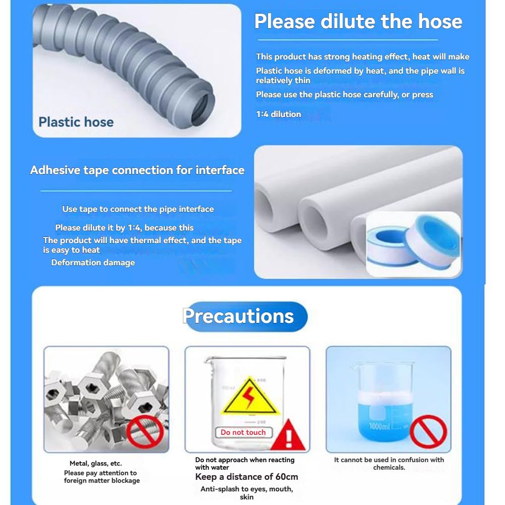 Pipeline Dredging Agent, Rohrreiniger Extrem Stark, Abflussreiniger Schaum, Pipeline Dredging Agent Powder, Powerful Pipe Cleaner for Kitchen, Bathroom, Toilet (3)
