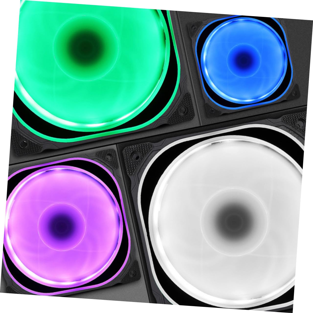 Garneck Ventilador de Refrigeración LED Rgb de 12cm para PC con Controlador Estándar, Iluminación Rgb y Plástico para Celebracion Verano