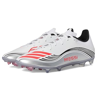 adidas F50 Messi League Firm/Multi Ground Soccer Cleats Soccer Shoes White/Lucid Red/Silver Metallic