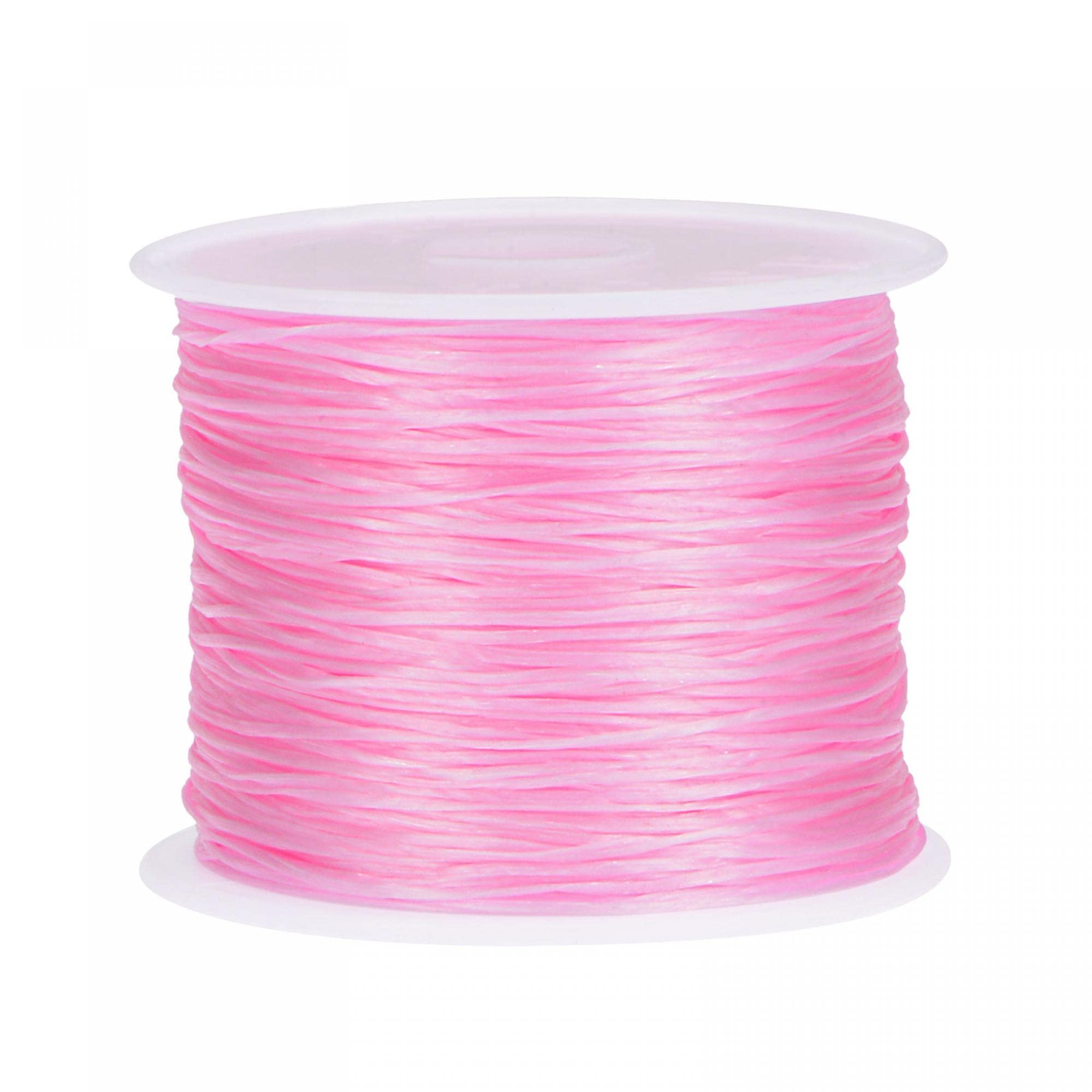 sourcing map Elastic String Stretchy Cord Bracelet Thread Craft Wire Rope for Bracelets, Beading, DIY Making, Dark Pink