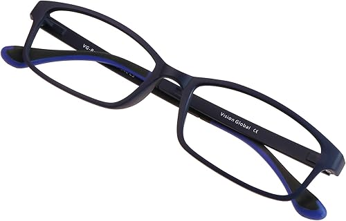 VisionGlobal Blue Light Blocking Glasses for WomenMen, Stylish Square Frame, Anti Eyestrain
