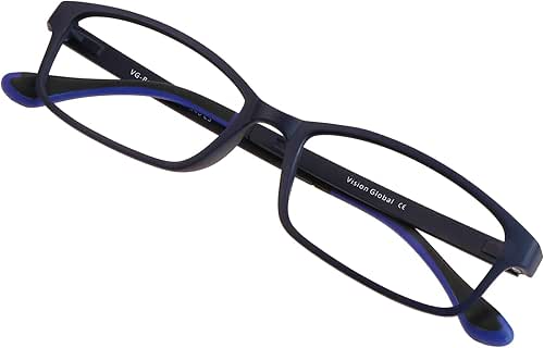 VisionGlobal Blue Light Blocking Glasses for Women/Men, Stylish Square Frame,