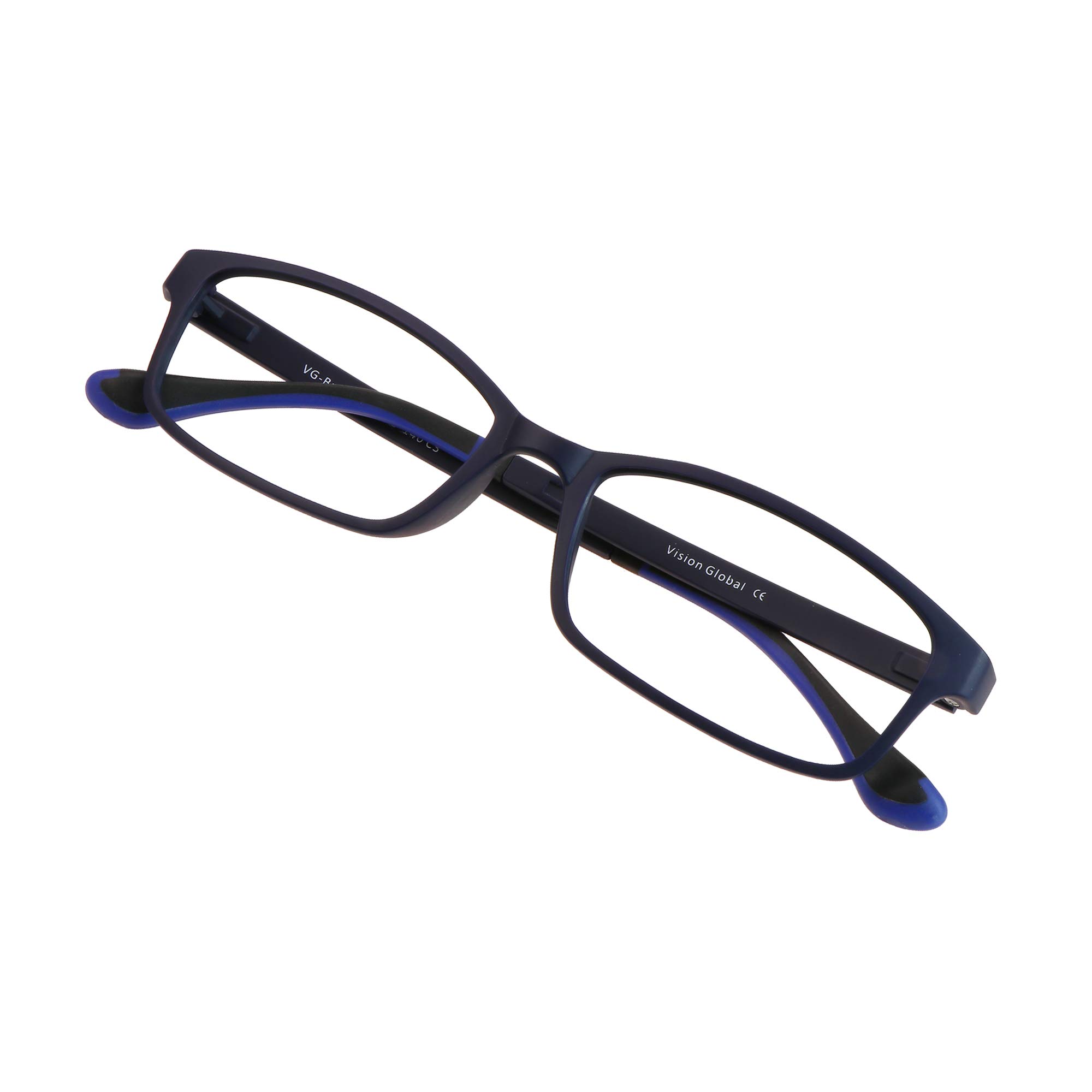 VisionGlobal Blue Light Blocking Glasses for Women/Men, Stylish Square Frame, Anti Eyestrain