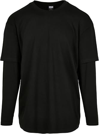 Urban Classics Men's Oversized Shaped Double Layer Ls Tee T-Shirt