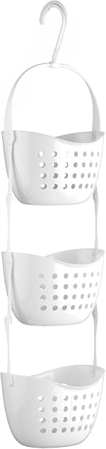 Premier Housewares 3-Tier Shower Caddy - White, W22 x D16 x H83cm