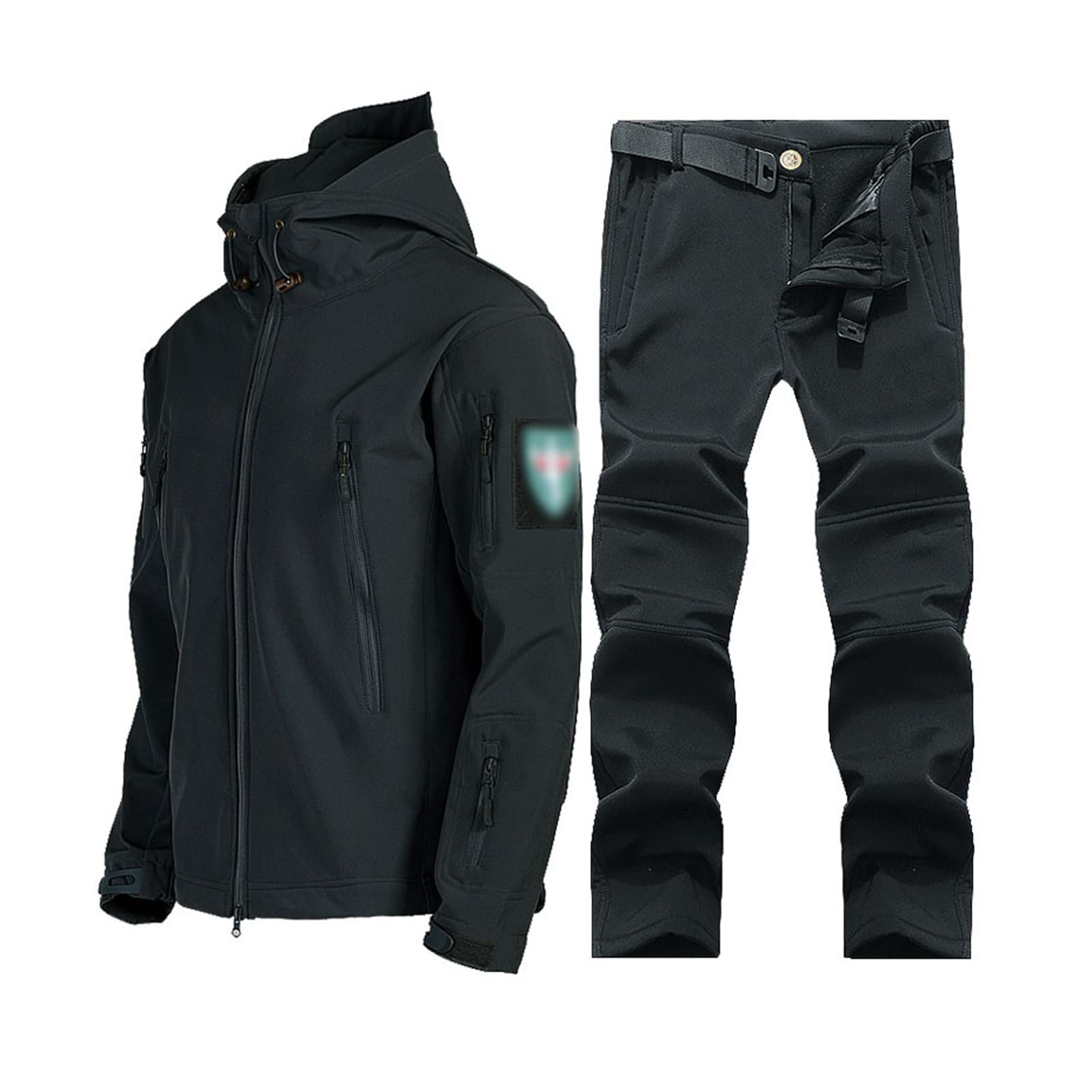 Vêtements de ski pour hommes, Vêtements de ski en peluche et épaissis pour hommes 2 kits de ski imperméables et étanches au vent pour les sports de neige et de ski d'hiver