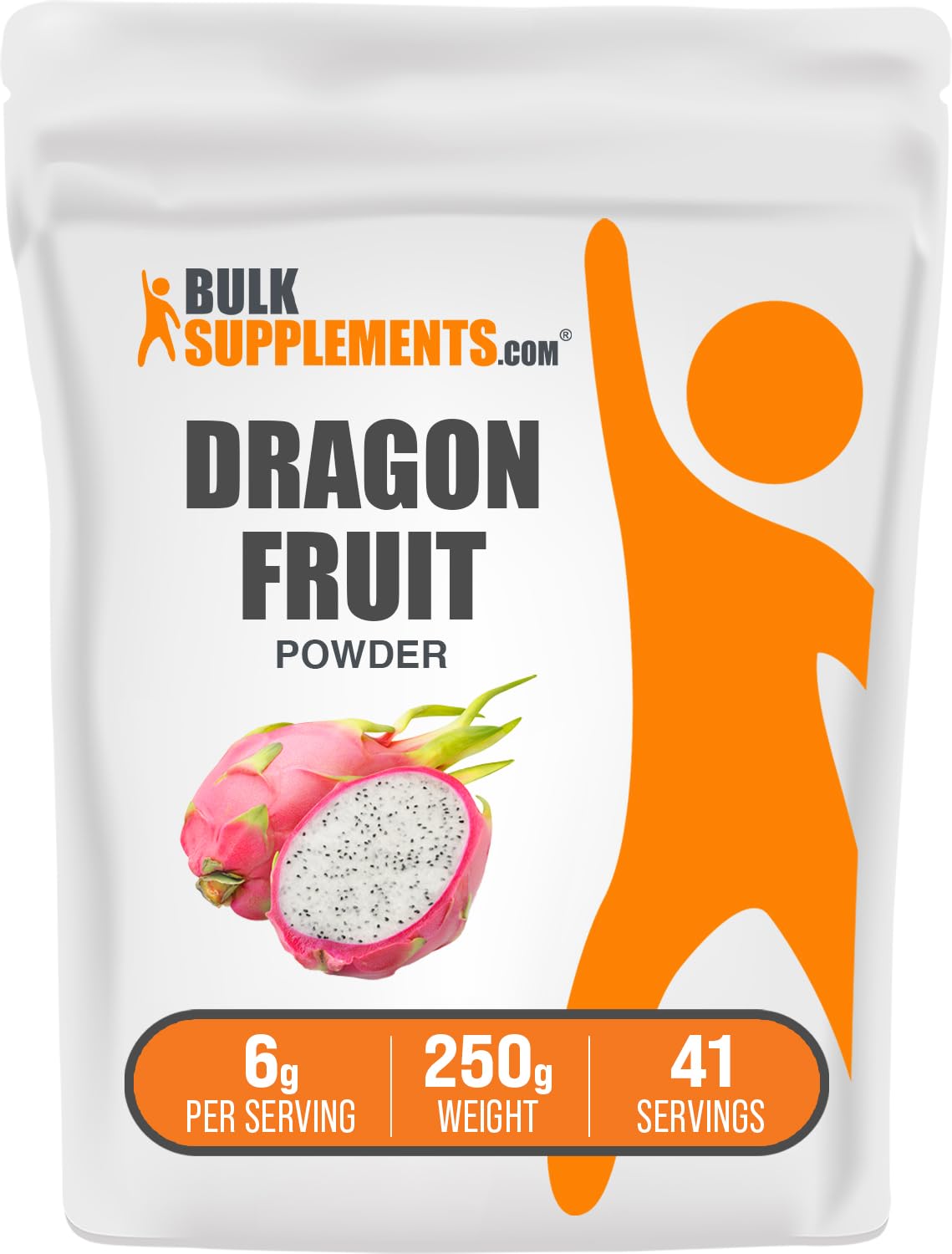 BulkSupplements.com Dragon Fruit Powder - Dragon Fruit Supplement, Pink Pitaya Powder - Gluten Free, 6g per Serving, 250g (8.8 oz) (Pack of 1)