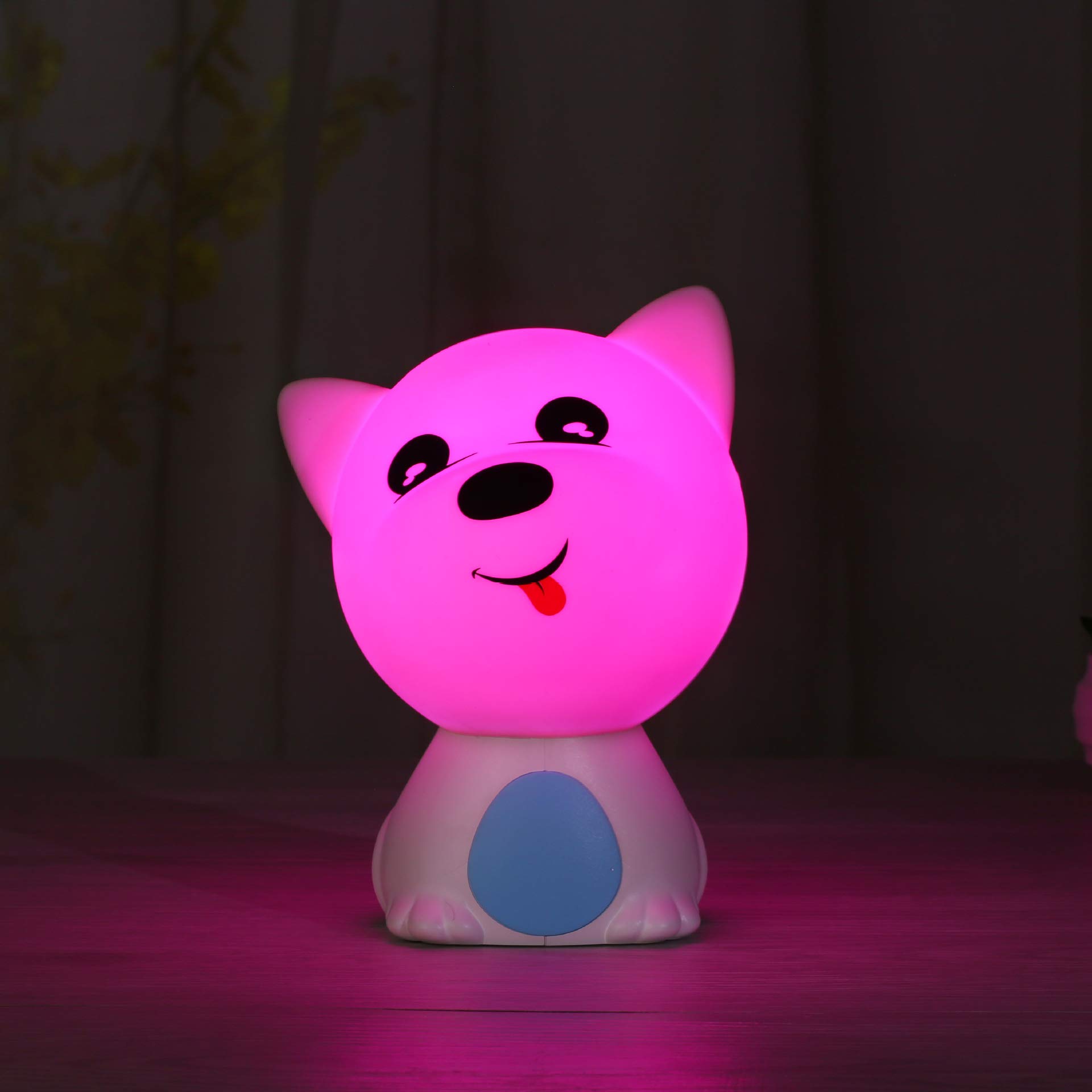 Geekmonkey Cute Dog Lamp | Pawsum Puppy Multicolor Led Light, USB Charging Silicone Decorative Table Night Lamp/Bedside Table Lamp for Kids Bedroom-image-24