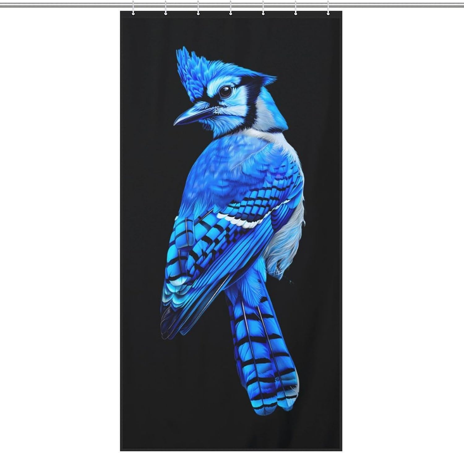 Blue Jay Bird Funny Shower Curtains Washable Bath Curtain Liner with Hooks for Bathroom Bath Tubs 36x72Inch（92x183cm）
