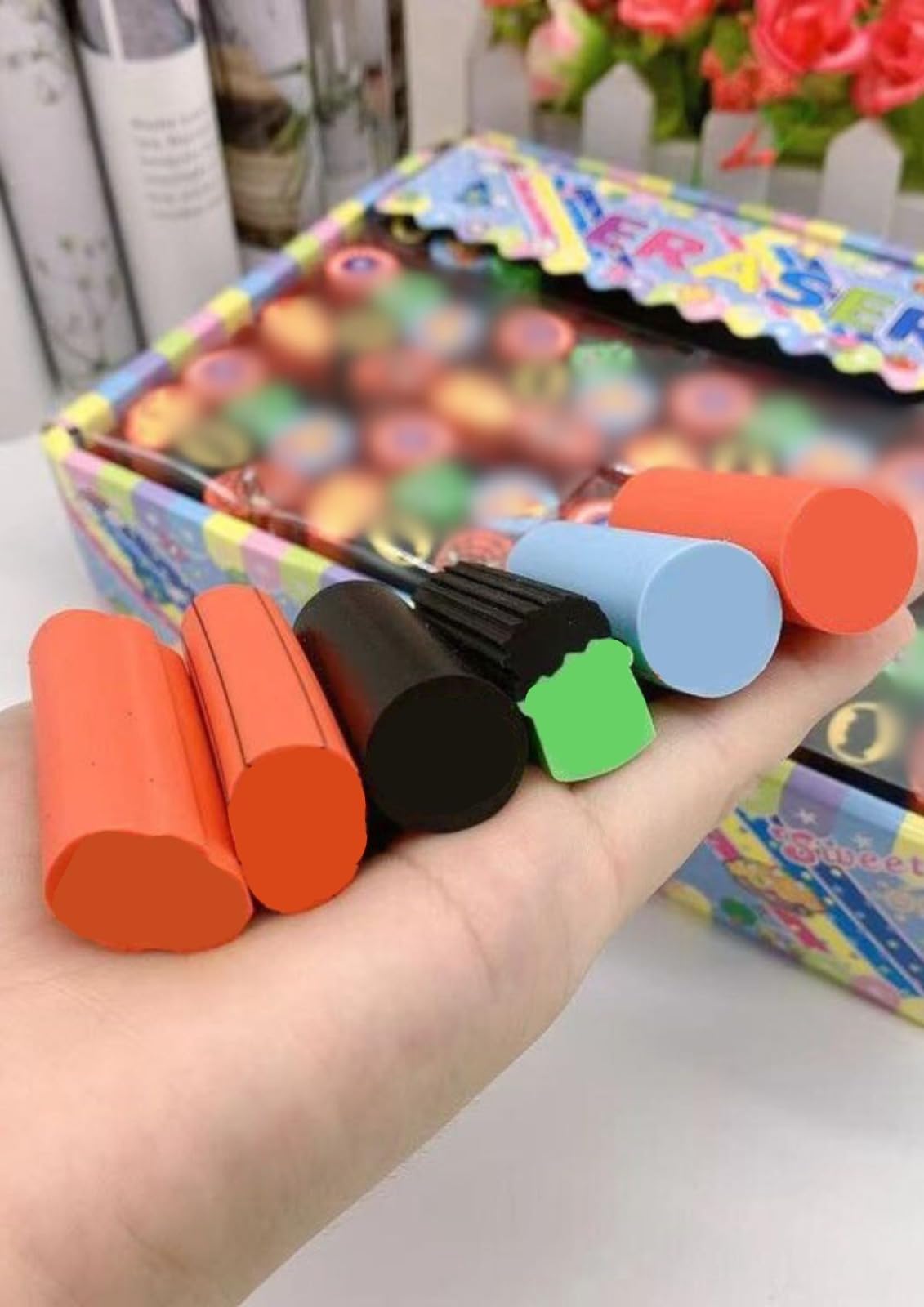NEEYATI Erasers, Multi-Colour Set of 2, Cylindrical Shape 2