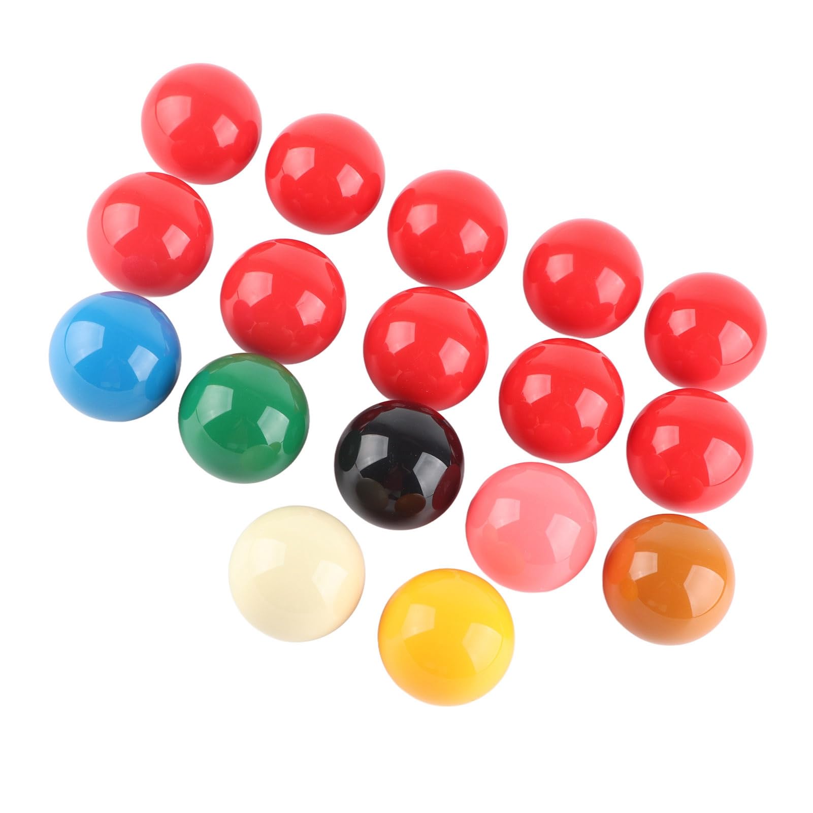 Jeu de Boules de Billard Snooker 57,2 mm 17 Pièces Résine 10 Rouges 6 Multicolores 1 Blanche